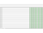 Printable Columnar Paper with four columns on legal-sized paper in landscape orientation