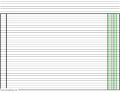 Printable Columnar Paper with one column on letter-sized paper in landscape orientation