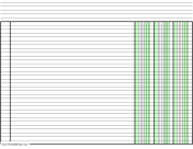 Printable Columnar Paper with three columns on letter-sized paper in landscape orientation