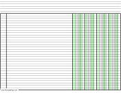 Printable Columnar Paper with four columns on letter-sized paper in landscape orientation