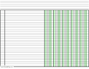 Printable Columnar Paper with five columns on letter-sized paper in landscape orientation