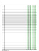 Printable Columnar Paper with two columns on A4-sized paper in portrait orientation