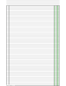 Printable Columnar Paper with one column on ledger-sized paper in portrait orientation