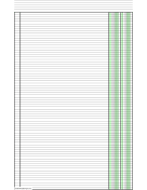 Printable Columnar Paper with two columns on ledger-sized paper in portrait orientation