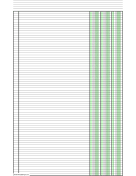 Printable Columnar Paper with three columns on ledger-sized paper in portrait orientation