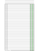 Printable Columnar Paper with one column on legal-sized paper in portrait orientation