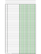 Printable Columnar Paper with four columns on legal-sized paper in portrait orientation