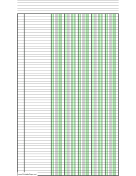 Printable Columnar Paper with five columns on legal-sized paper in portrait orientation