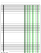 Printable Columnar Paper with three columns on letter-sized paper in portrait orientation