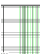 Printable Columnar Paper with four columns on letter-sized paper in portrait orientation