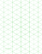 Printable Isometric Graph Paper with 1-inch figures (triangles only) on letter-sized paper