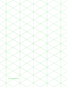 Printable Isometric Graph Paper with 1-inch figures on letter-sized paper