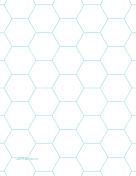 Printable Hexagon Graph Paper with 1-inch spacing on letter-sized paper