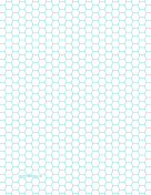 Printable Hexagon Graph Paper with 1/4-inch spacing on letter-sized paper