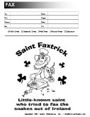 Saint Patrick's Day fax cover sheet