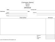 Job Invoice (Unlined) Template