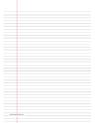 Printable Lined Paper college-ruled on A4-sized paper in portrait orientation