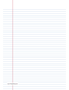 Printable Lined Paper narrow-ruled on A4-sized paper in portrait orientation (blue lines)