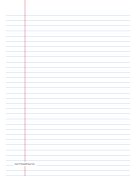 Printable Lined Paper wide-ruled on A4-sized paper in portrait orientation (blue lines)