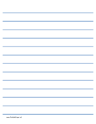 Printable Low Vision Writing Paper - 3/4 Inch (blue lines)