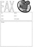 Movie Camera fax cover sheet