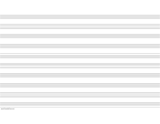 Printable Music Paper with ten staves on ledger-sized paper in landscape orientation