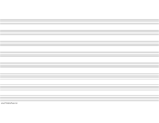 Printable Music Paper with eight staves on legal-sized paper in landscape orientation