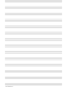 Printable Music Paper with fourteen staves on ledger-sized paper in portrait orientation