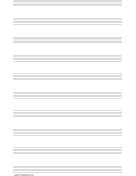 Printable Music Paper with ten staves on legal-sized paper in portrait orientation