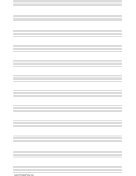 Printable Music Paper with twelve staves on legal-sized paper in portrait orientation