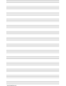 Printable Music Paper with fourteen staves on legal-sized paper in portrait orientation