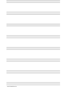 Printable Music Paper with eight staves on legal-sized paper in portrait orientation