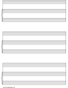 Printable Vocal Score Music Paper on letter-sized paper