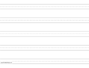 Printable Penmanship Paper with five lines per page on A4-sized paper in landscape orientation