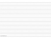 Printable Penmanship Paper with nine lines per page on A4-sized paper in landscape orientation