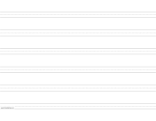 Printable Penmanship Paper with six lines per page on ledger-sized paper in landscape orientation