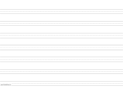 Printable Penmanship Paper with seven lines per page on ledger-sized paper in landscape orientation