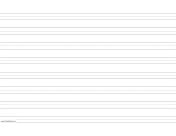 Printable Penmanship Paper with eight lines per page on ledger-sized paper in landscape orientation