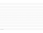 Printable Penmanship Paper with nine lines per page on ledger-sized paper in landscape orientation