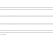 Printable Penmanship Paper with seven lines per page on legal-sized paper in landscape orientation