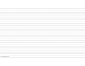 Printable Penmanship Paper with nine lines per page on legal-sized paper in landscape orientation