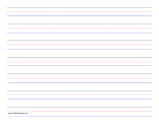 Printable Penmanship Paper - 7 Colored Lines - Landscape