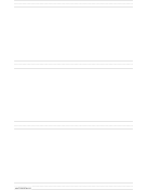 Printable Penmanship Paper with four lines per page on ledger-sized paper in portrait orientation