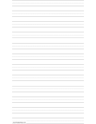 Printable Penmanship Paper with twelve lines per page on legal-sized paper in portrait orientation