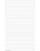 Printable Penmanship Paper with fourteen lines per page on legal-sized paper in portrait orientation