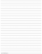 Printable Penmanship Paper with eleven lines per page on letter-sized paper in portrait orientation