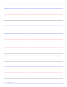 Printable Penmanship Paper - 10 Colored Lines - Portrait