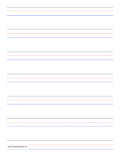 Printable Penmanship Paper - 7 Colored Lines - Portrait