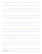 Printable Penmanship Paper - 8 Colored Lines - Portrait