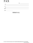 Personal Information fax cover sheet